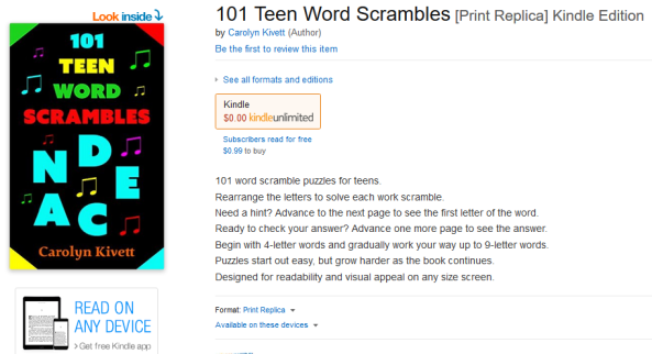 101 Teen Word Scrambles: http://amzn.com/B019JLJB00